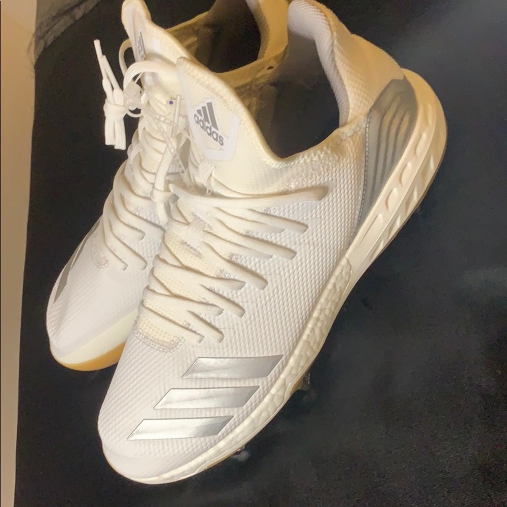Adidas icon cleats size 11.5 white and silver